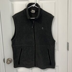 Columbia mens gray&black zip front fleece vest